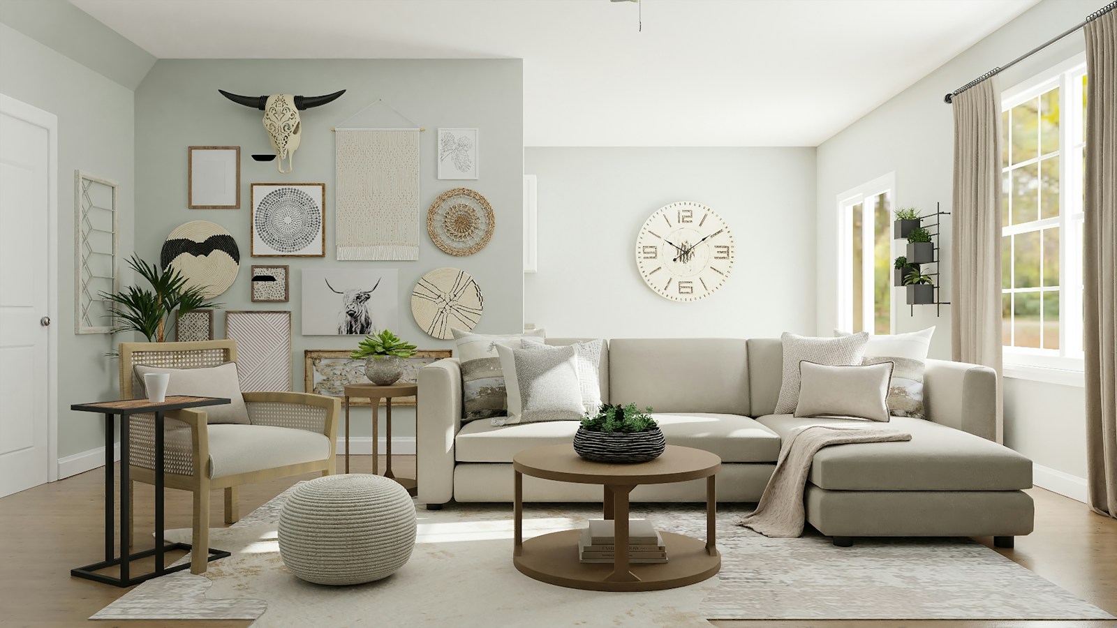 A thoughtfully furnished interior with natural light